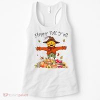 Happy Fall Yall Scarecrow Pumpkin Thanksgiving Halloween Women's Tank Top thumb 0
