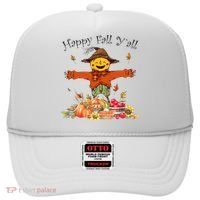 Happy Fall Yall Scarecrow Pumpkin Thanksgiving Halloween Hat thumb 0