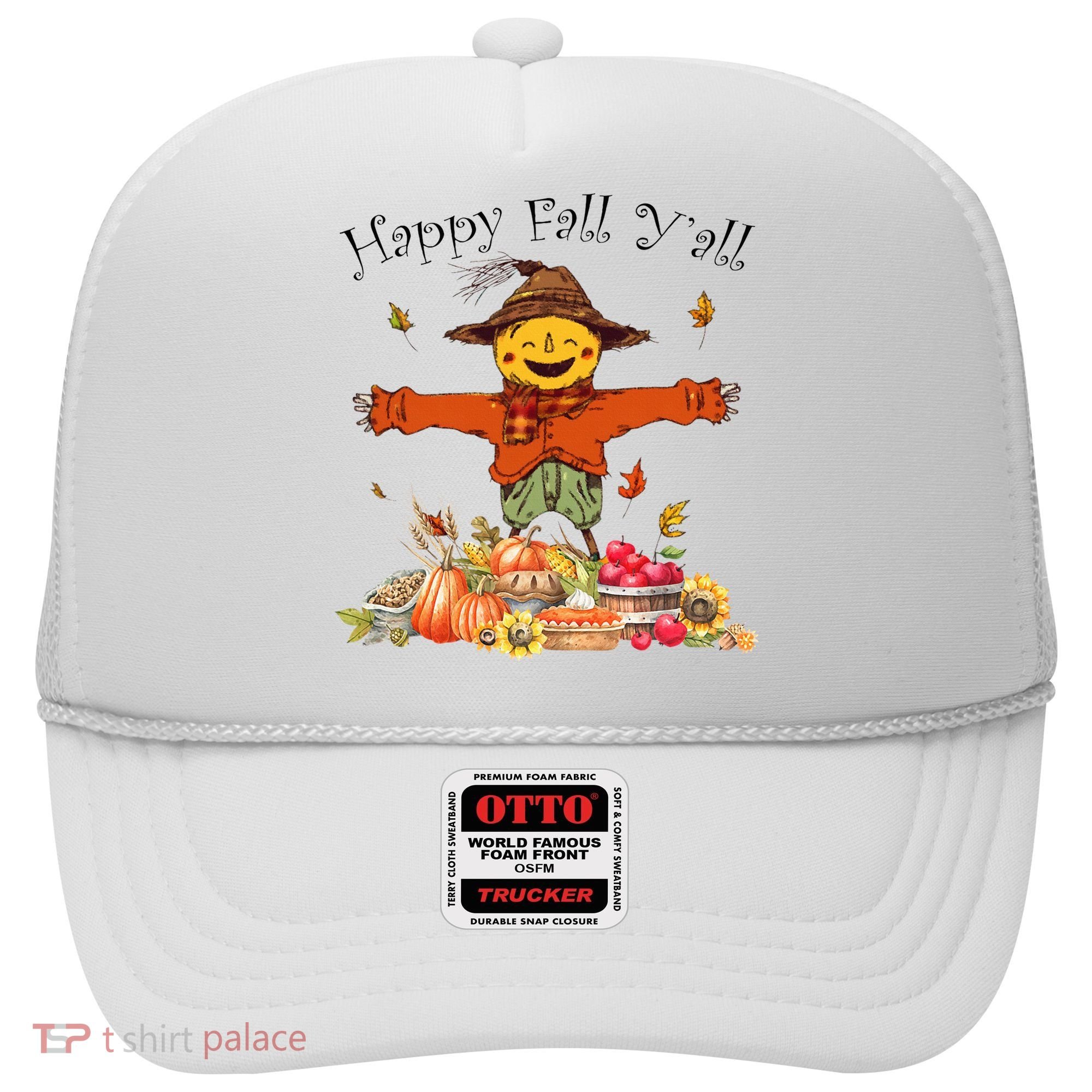 Happy Fall Yall Scarecrow Pumpkin Thanksgiving Halloween Hat