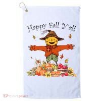 Happy Fall Yall Scarecrow Pumpkin Thanksgiving Halloween Golf Towel thumb 0