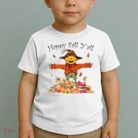 Happy Fall Yall Scarecrow Pumpkin Thanksgiving Halloween Toddler T-Shirt thumb 2