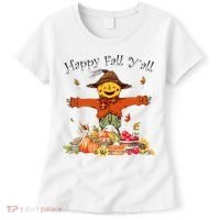 Happy Fall Yall Scarecrow Pumpkin Thanksgiving Halloween Women's T-Shirt thumb 0