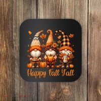 Happy Fall YAll Gnome Pumpkin Autumn Thanksgiving Coaster thumb 0