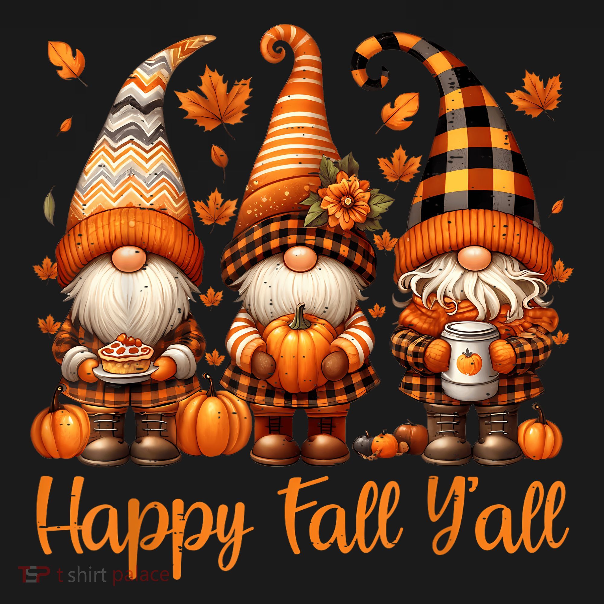 Happy Fall YAll Gnome Pumpkin Autumn Thanksgiving Coaster