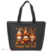 Happy Fall YAll Gnome Pumpkin Autumn Thanksgiving Tote Bag thumb 0