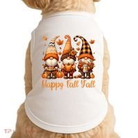 Happy Fall YAll Gnome Pumpkin Autumn Thanksgiving Doggie Tank thumb 0