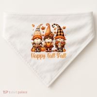 Happy Fall YAll Gnome Pumpkin Autumn Thanksgiving USA-Made Doggie Bandana thumb 0