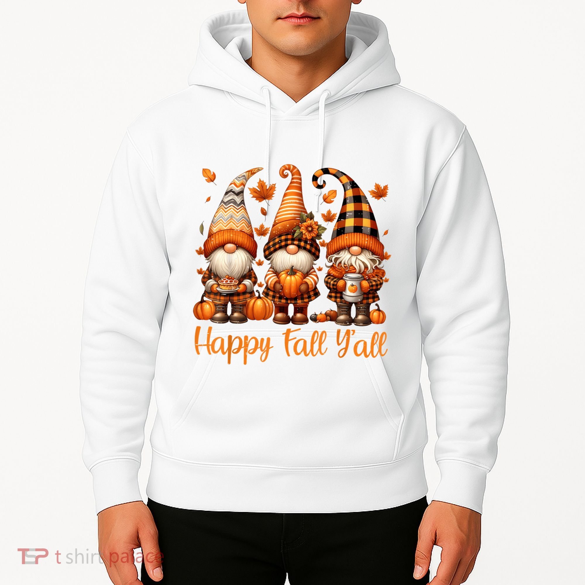 Happy Fall YAll Gnome Pumpkin Autumn Thanksgiving Hoodie