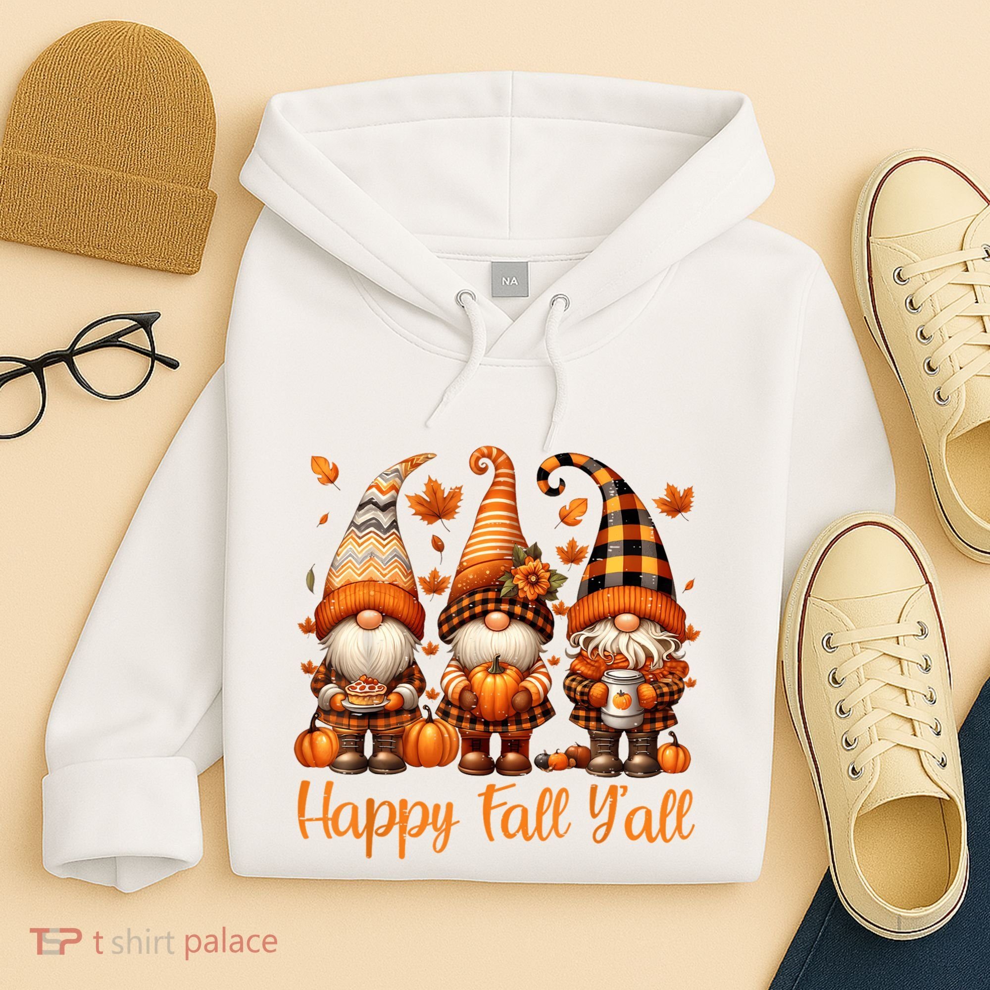 Happy Fall YAll Gnome Pumpkin Autumn Thanksgiving Hoodie