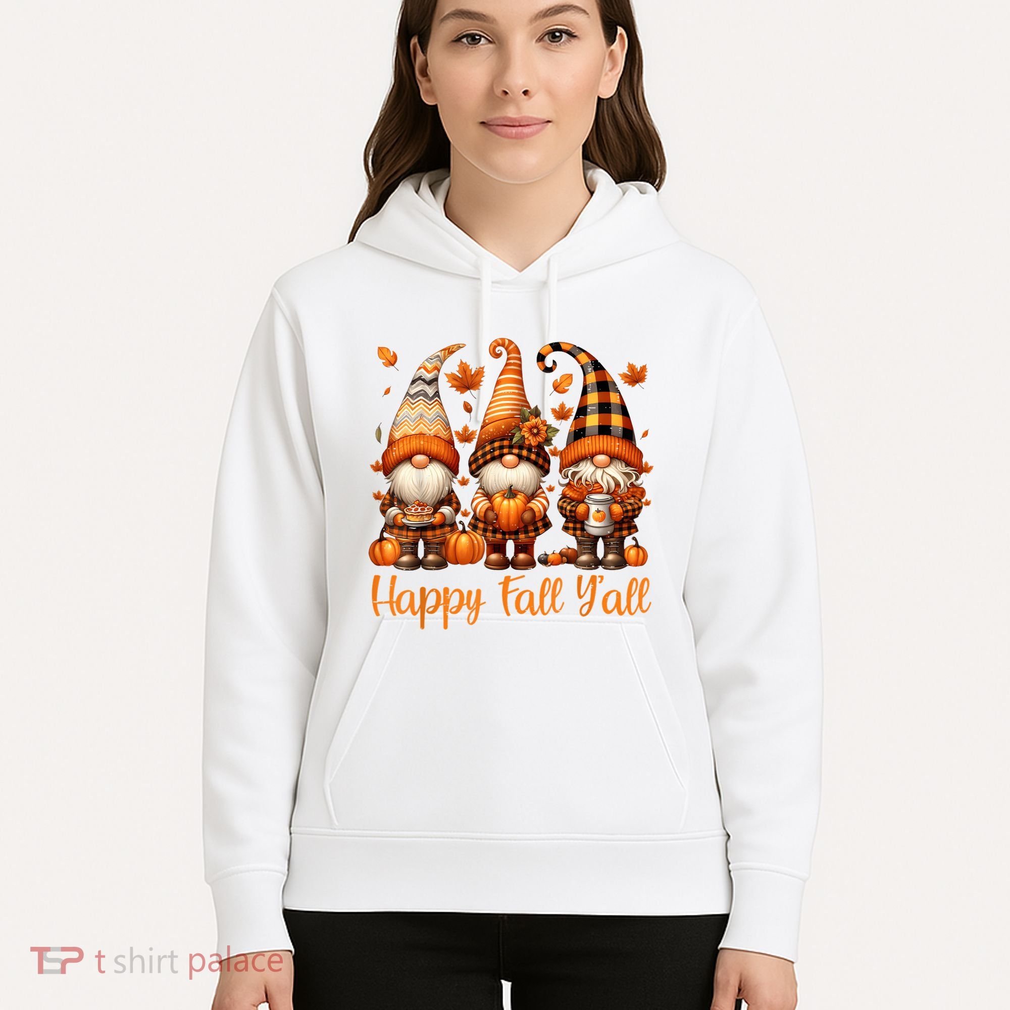 Happy Fall YAll Gnome Pumpkin Autumn Thanksgiving Hoodie