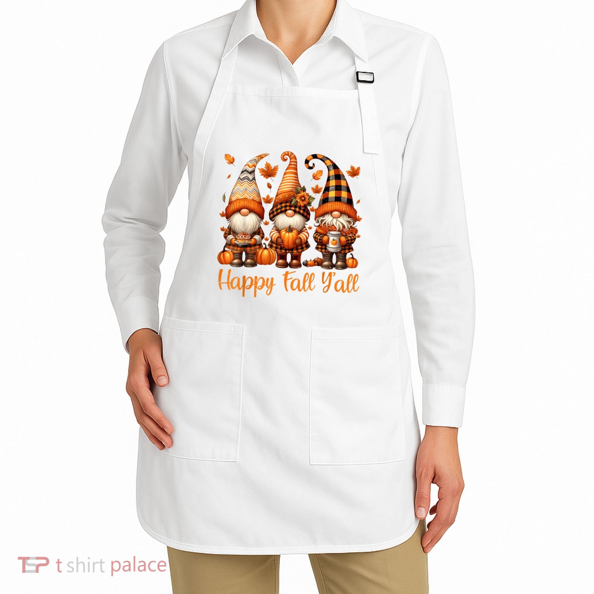 Happy Fall YAll Gnome Pumpkin Autumn Thanksgiving Apron