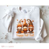 Happy Fall YAll Gnome Pumpkin Autumn Thanksgiving Sweatshirt thumb 2