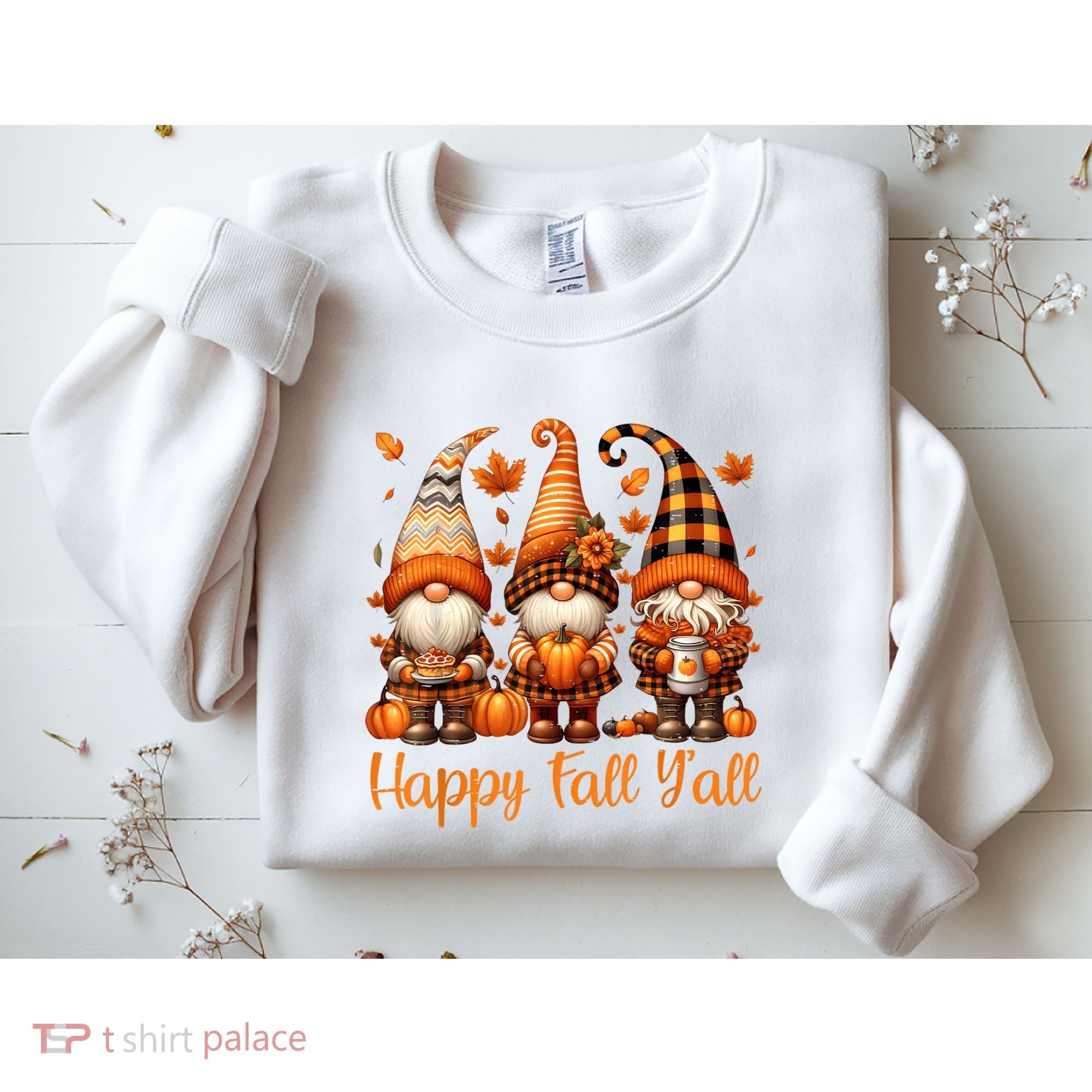 Happy Fall YAll Gnome Pumpkin Autumn Thanksgiving Sweatshirt