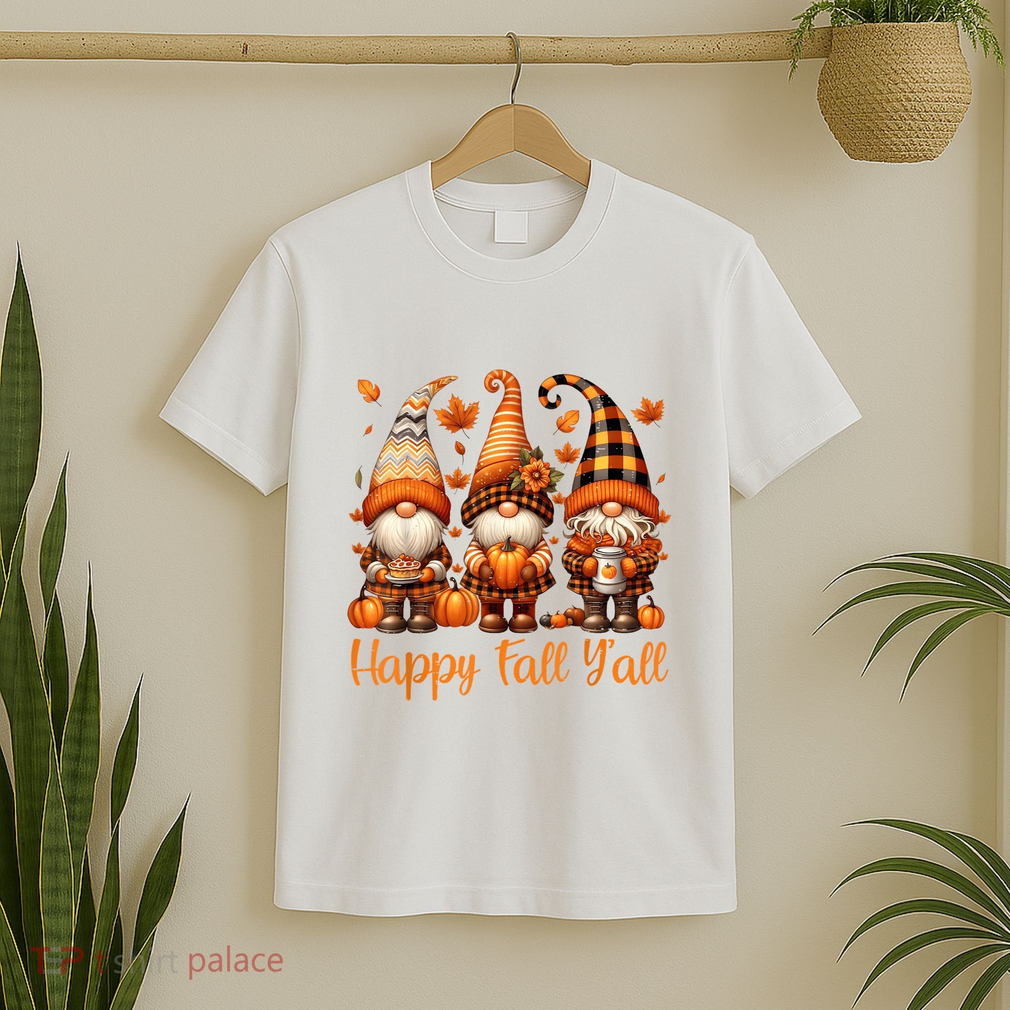 Happy Fall YAll Gnome Pumpkin Autumn Thanksgiving T-Shirt