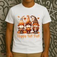 Happy Fall YAll Gnome Pumpkin Autumn Thanksgiving T-Shirt thumb 3