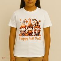 Happy Fall YAll Gnome Pumpkin Autumn Thanksgiving T-Shirt thumb 4