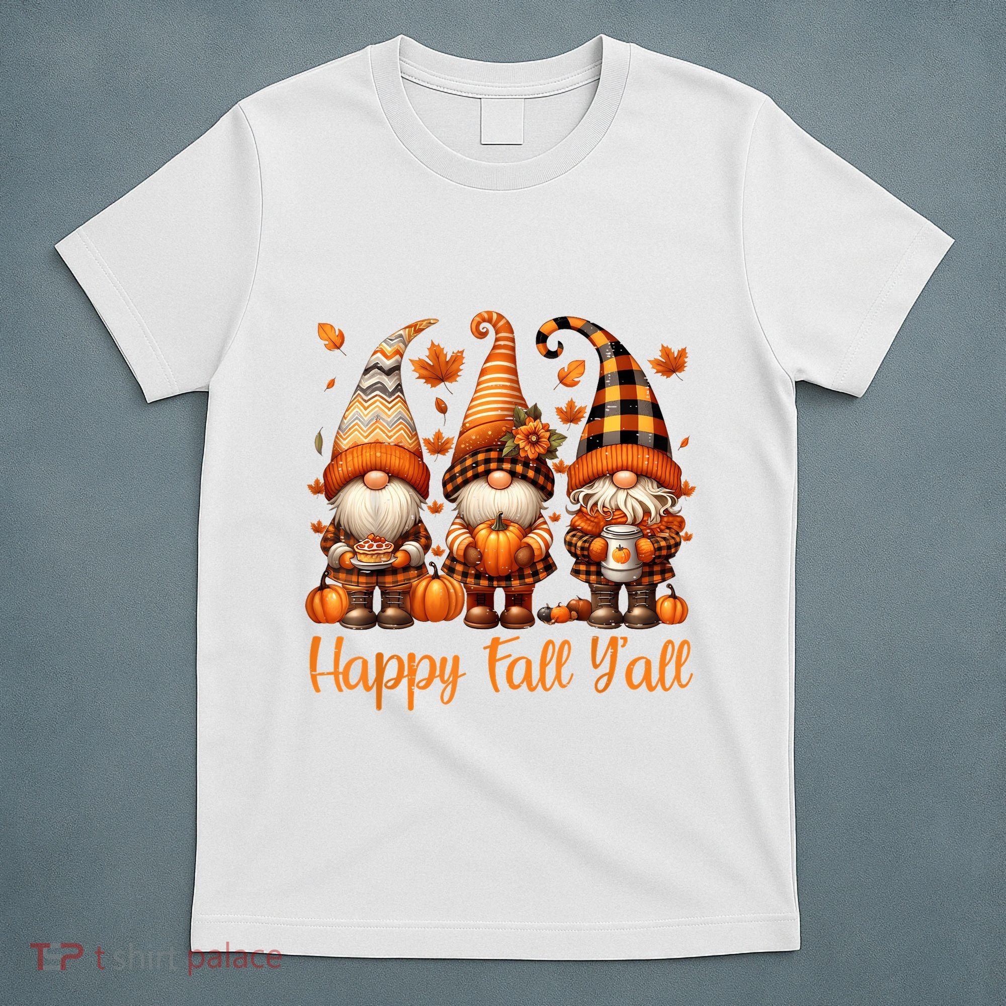 Happy Fall YAll Gnome Pumpkin Autumn Thanksgiving T-Shirt