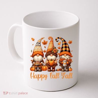 Happy Fall YAll Gnome Pumpkin Autumn Thanksgiving Coffee Mug