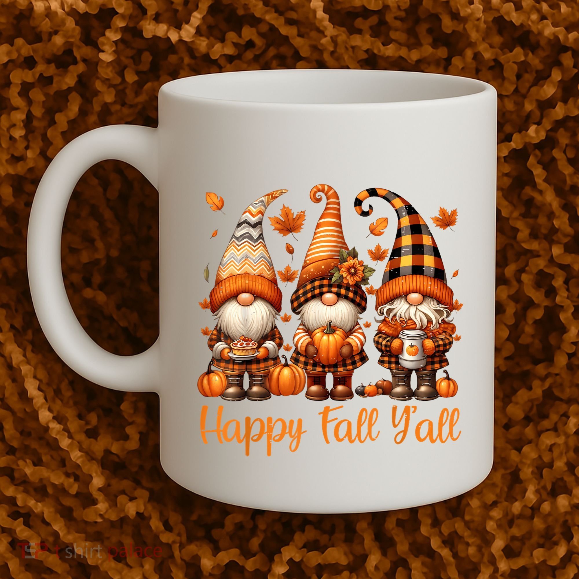 Happy Fall YAll Gnome Pumpkin Autumn Thanksgiving Coffee Mug