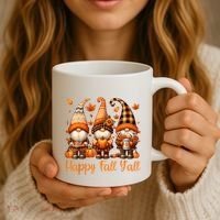 Happy Fall YAll Gnome Pumpkin Autumn Thanksgiving Coffee Mug thumb 3