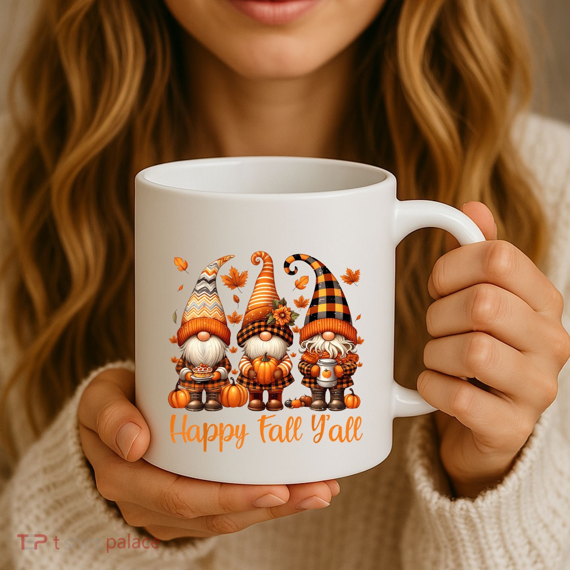 Happy Fall YAll Gnome Pumpkin Autumn Thanksgiving Coffee Mug