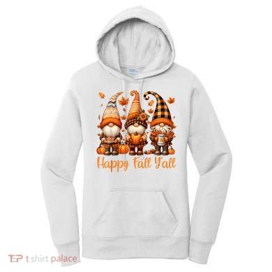 Happy Fall YAll Gnome Pumpkin Autumn Thanksgiving Women's Hoodie