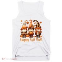 Happy Fall YAll Gnome Pumpkin Autumn Thanksgiving Tank Top thumb 0