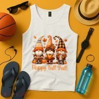 Happy Fall YAll Gnome Pumpkin Autumn Thanksgiving Tank Top thumb 4