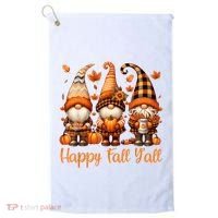 Happy Fall YAll Gnome Pumpkin Autumn Thanksgiving Golf Towel thumb 0