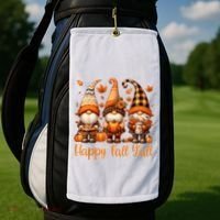 Happy Fall YAll Gnome Pumpkin Autumn Thanksgiving Golf Towel thumb 2