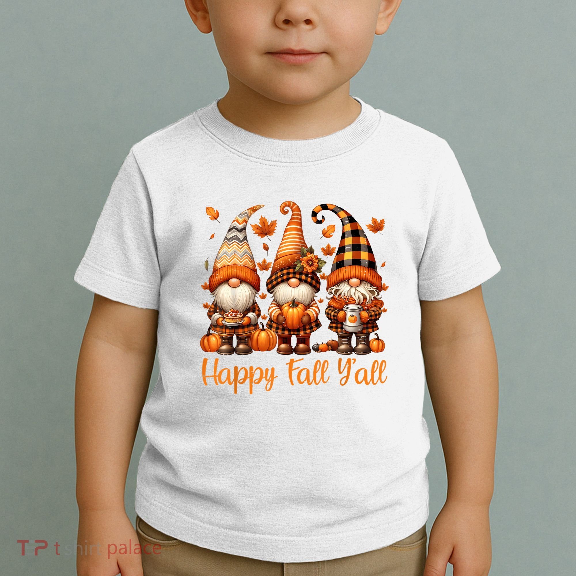 Happy Fall YAll Gnome Pumpkin Autumn Thanksgiving Toddler T-Shirt