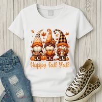 Happy Fall YAll Gnome Pumpkin Autumn Thanksgiving Women's T-Shirt thumb 3