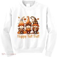 Happy Fall YAll Gnome Pumpkin Autumn Thanksgiving Kids Sweatshirt thumb 0