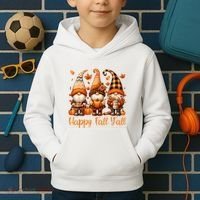 Happy Fall YAll Gnome Pumpkin Autumn Thanksgiving Kids Hoodie thumb 2