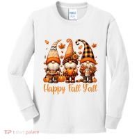 Happy Fall YAll Gnome Pumpkin Autumn Thanksgiving Kids Long Sleeve Shirt thumb 0