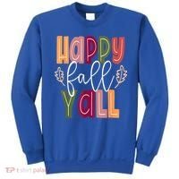 Happy Fall Yall Pumpkin Thanksgiving Halloween Cute Women Sweatshirt thumb 0