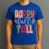 Happy Fall Yall Pumpkin Thanksgiving Halloween Cute Women T-Shirt thumb 3