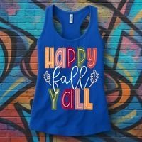 Happy Fall Yall Pumpkin Thanksgiving Halloween Cute Women Women's Tank Top thumb 3