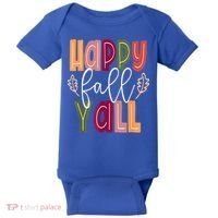 Happy Fall Yall Pumpkin Thanksgiving Halloween Cute Women Baby Bodysuit thumb 0