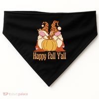 Happy Fall Y'all Gnome Cute Pumpkin USA-Made Doggie Bandana thumb 0
