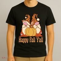 Happy Fall Y'all Gnome Cute Pumpkin T-Shirt thumb 3