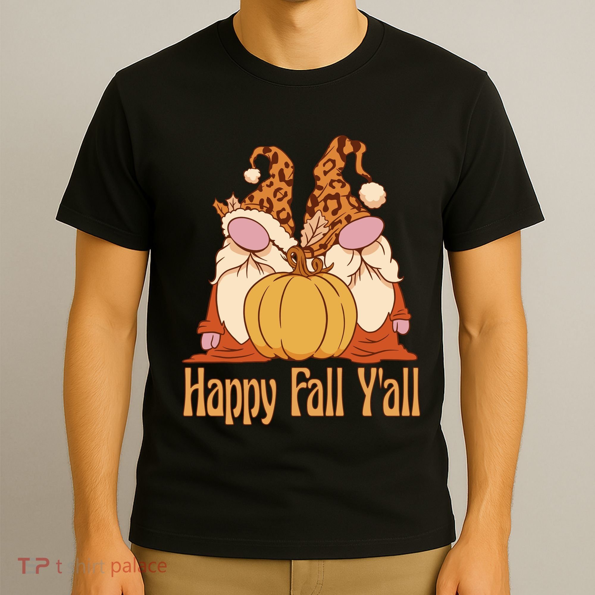 Happy Fall Y'all Gnome Cute Pumpkin T-Shirt