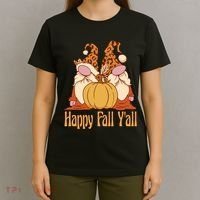 Happy Fall Y'all Gnome Cute Pumpkin T-Shirt thumb 4