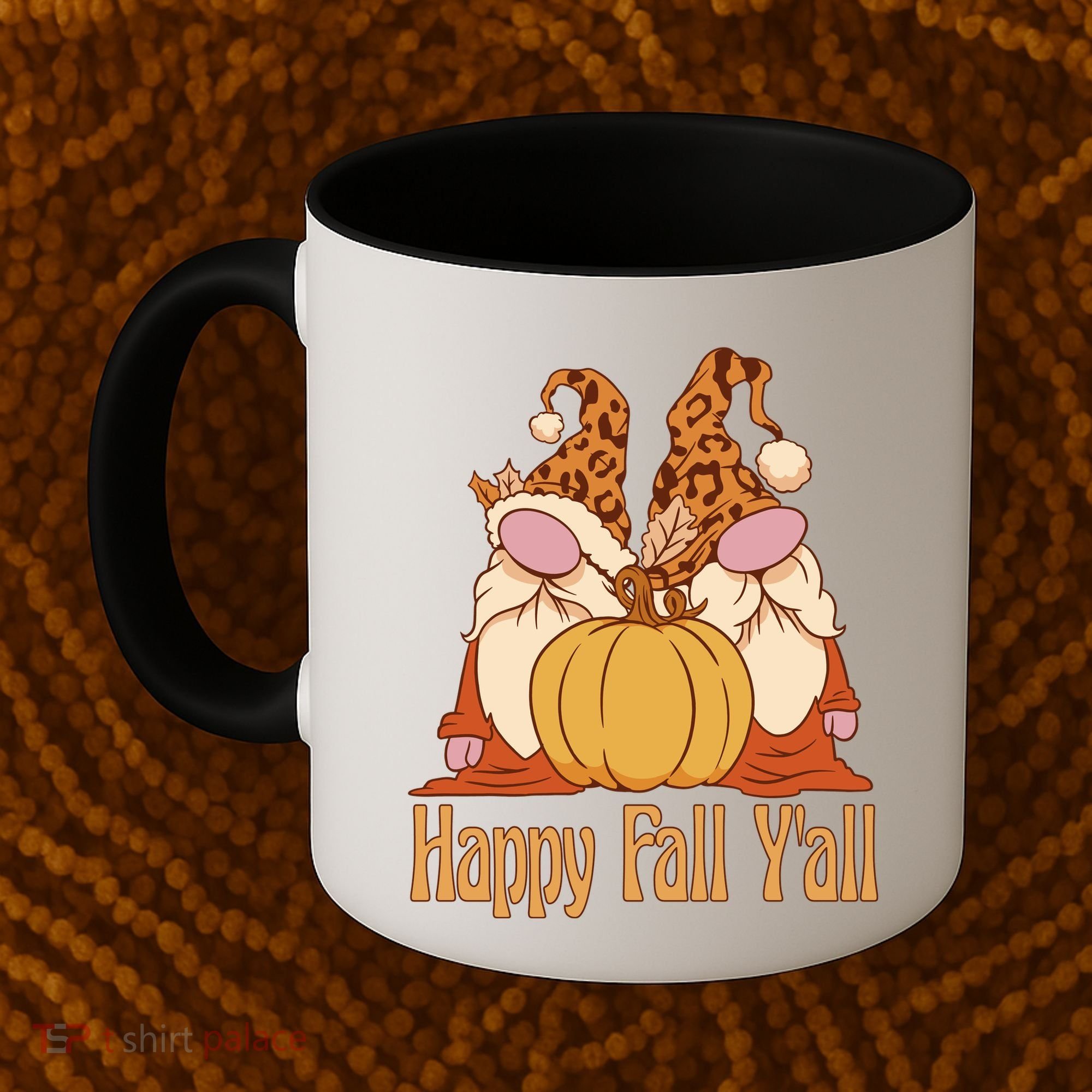 Happy Fall Y'all Gnome Cute Pumpkin Coffee Mug