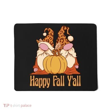 Happy Fall Y'all Gnome Cute Pumpkin Mousepad