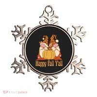 Happy Fall Y'all Gnome Cute Pumpkin Ornament thumb 0
