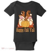 Happy Fall Y'all Gnome Cute Pumpkin Baby Bodysuit thumb 0