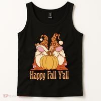 Happy Fall Y'all Gnome Cute Pumpkin Tank Top thumb 2