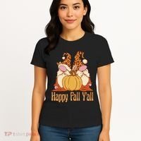 Happy Fall Y'all Gnome Cute Pumpkin Women's T-Shirt thumb 4