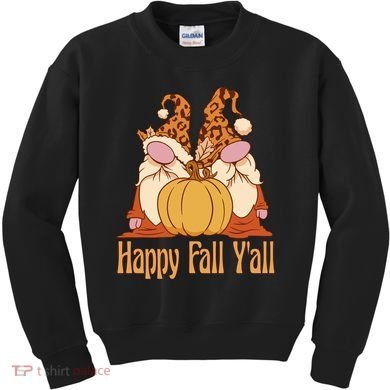 Happy Fall Y'all Gnome Cute Pumpkin Kids Sweatshirt